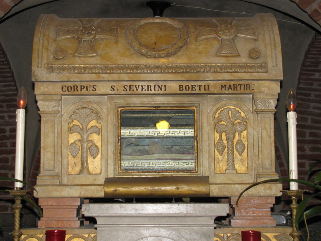 Reliquiario di San Severino Boezio nella Basilica di San Pietro in Ciel d’Oro a Pavia